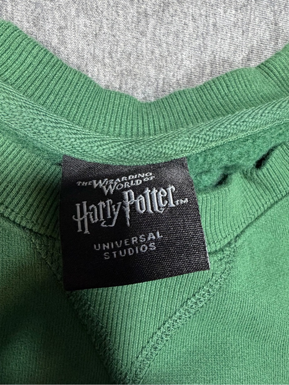 Slytherin Colorblock Crewneck Sweater in Green and White Official Harry Pottwr - Picture 2 of 6